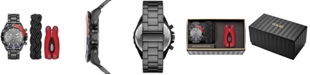 Folio Men's Gunmetal Bracelet Watch & Bracelet Multi-Tool Gift Set 46mm